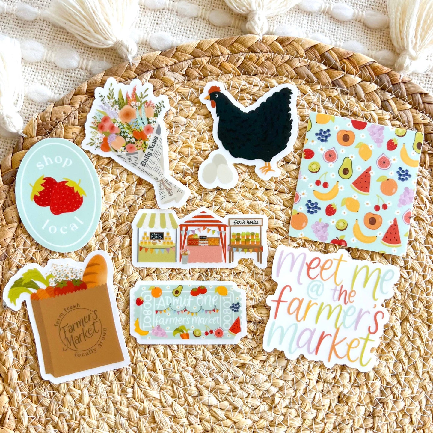 Clear Farmer's Market Admit One Sticker 2.75x1.5in
