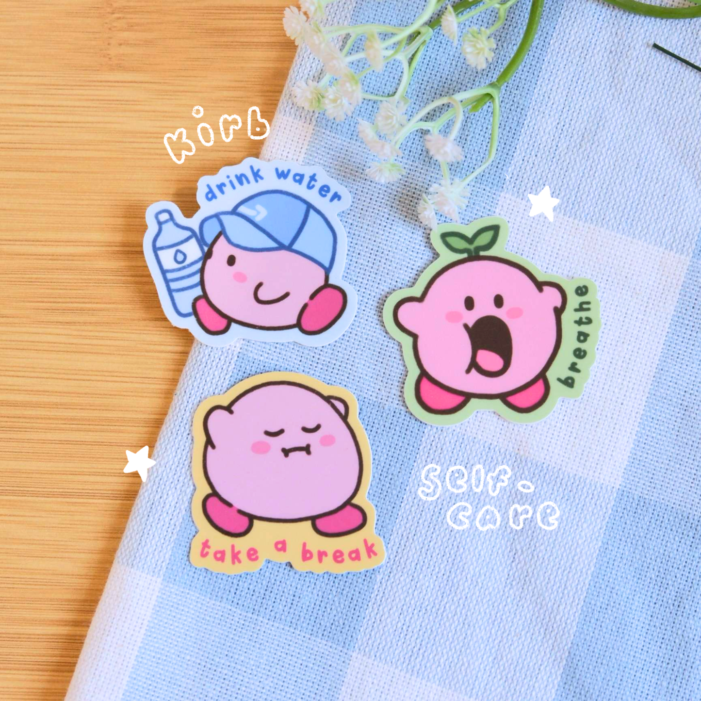Pink Blob Self-Care Stickers: Take a Break
