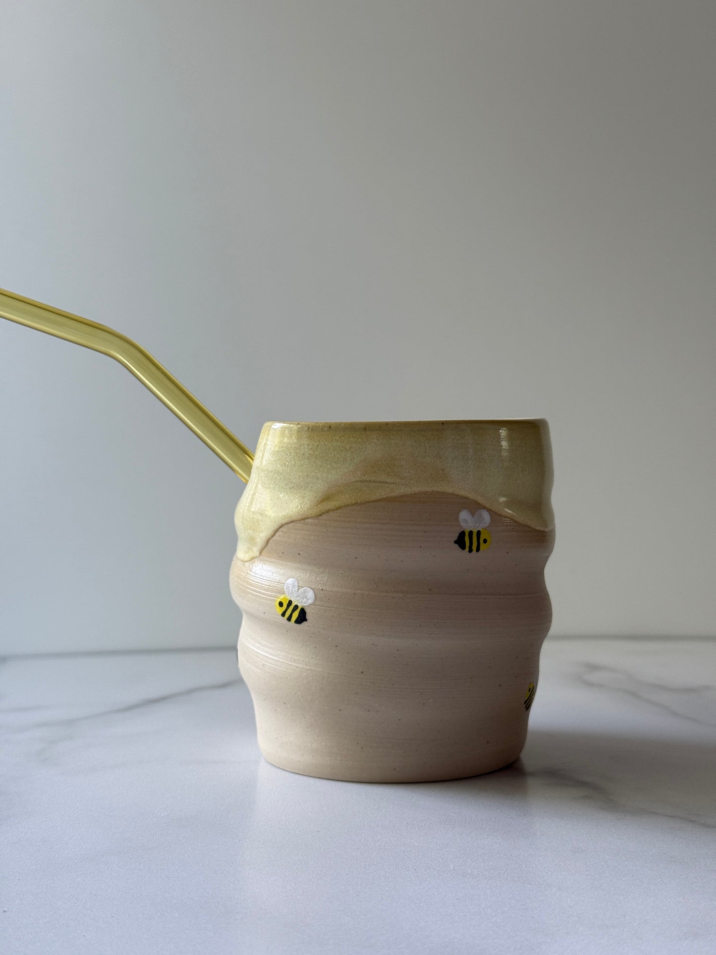 Handmade Straw Cup - Bees