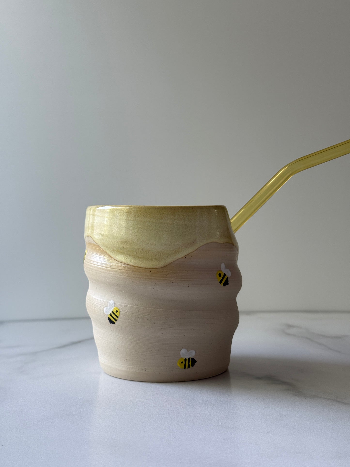 Handmade Straw Cup - Bees
