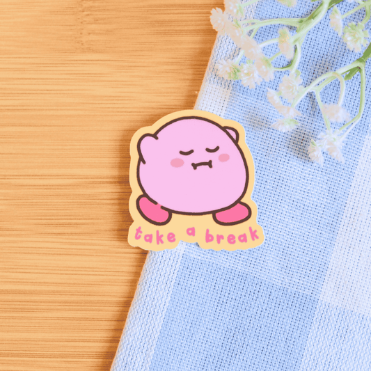 Pink Blob Self-Care Stickers: Take a Break