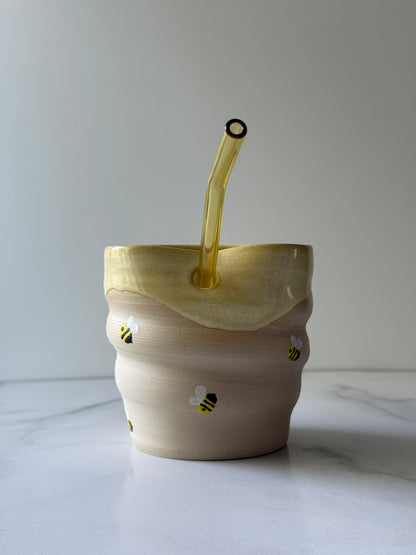 Handmade Straw Cup - Bees