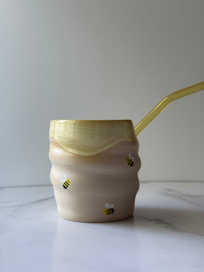 Handmade Straw Cup - Bees